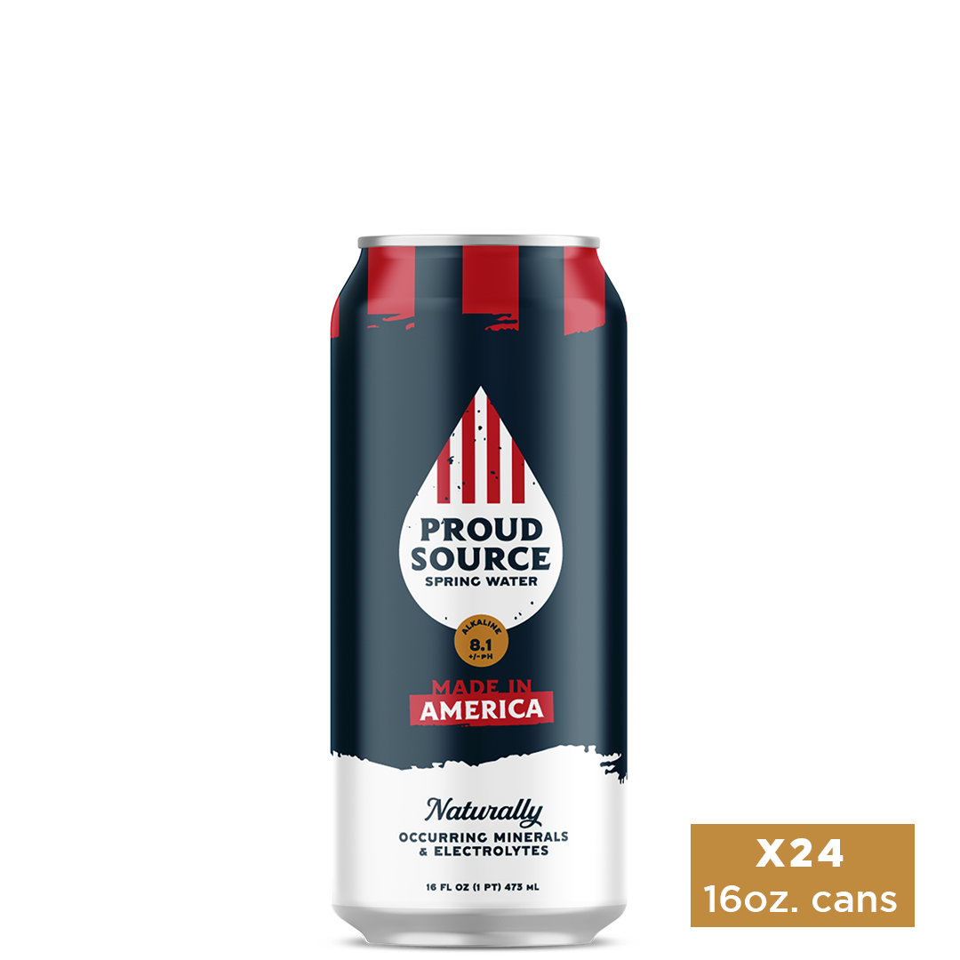 Made in America Alkaline Spring Water Cans (16 oz)